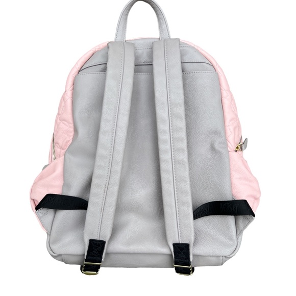 Betsey Johnson Pink and Gray True to Your Heart Quilted Backpack Diaper Bag - Picture 10 of 15